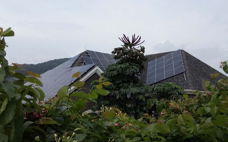 紫云山庄60KW斜屋顶案例